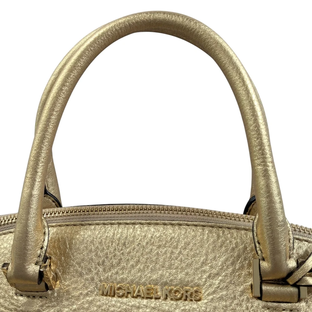 Michael Kors Rilley Gold Leather Convertible Bag